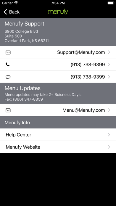 Menufy Business Manager Screenshot