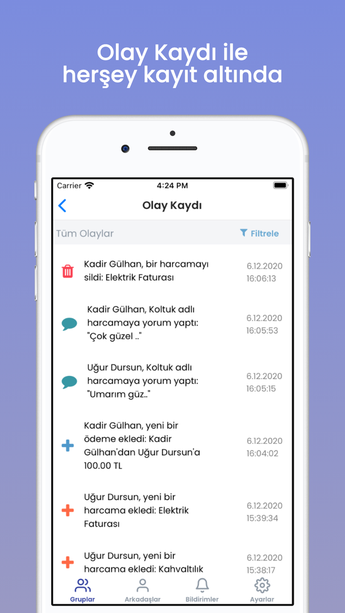 Ortak Hesap - Grup Harcamaları