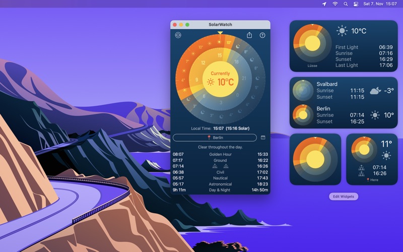 solarwatch daylight widgets iphone screenshot 1
