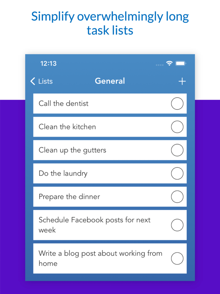 Focus Task Focus on one thing