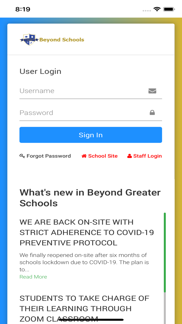 Beyond Schools App