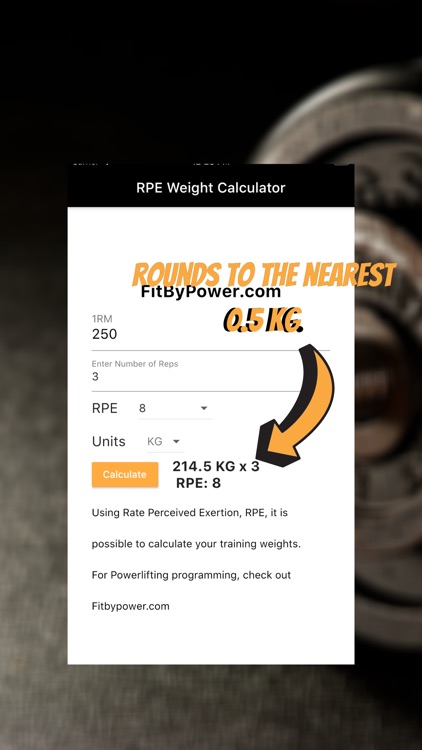 RPE Weight Calculator screenshot-3