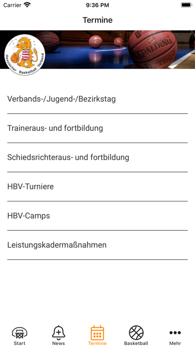 Hessischer Basketball Verband Screenshot