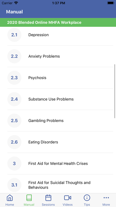 MHFA Screenshot