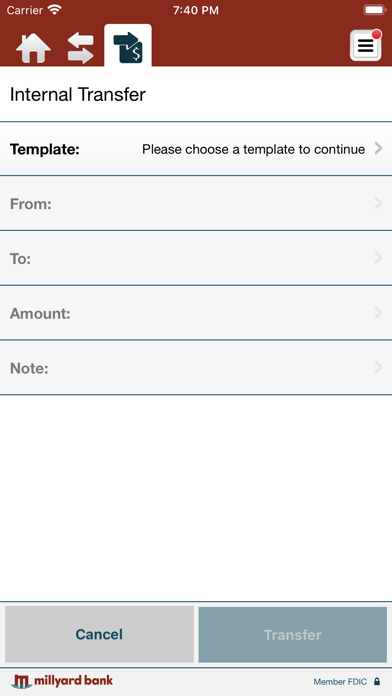 Millyard Bank Business Mobile Screenshot