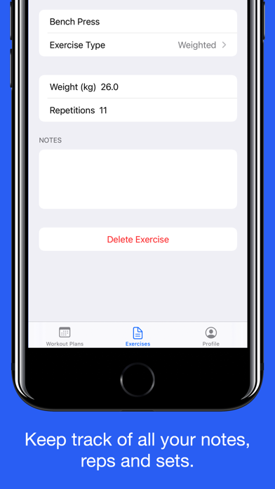 Workout Planner - Exercise Screenshot