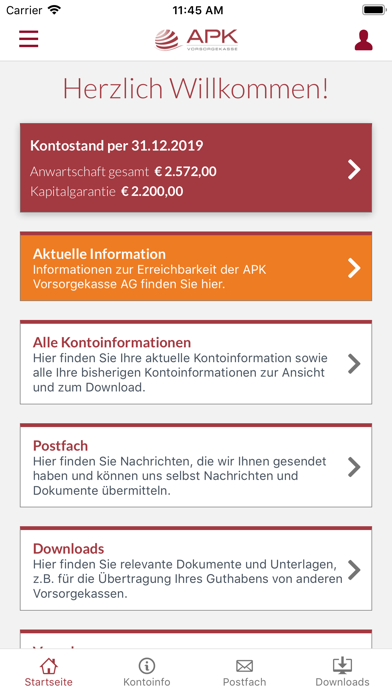 APK Vorsorgekasse Screenshot