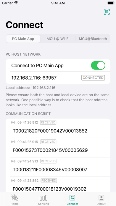 Fingertip Sensing Screenshot