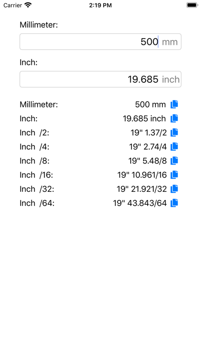 Inch Millimeter Converter Screenshot
