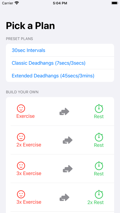 Exercise Interval Timer Screenshot