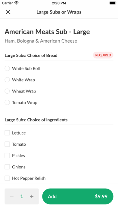 Corrado's Subs Screenshot