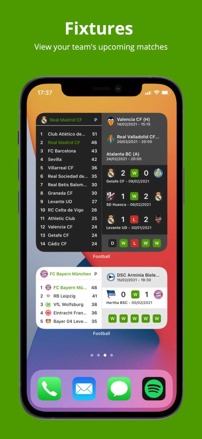 Teams - Soccer Widget