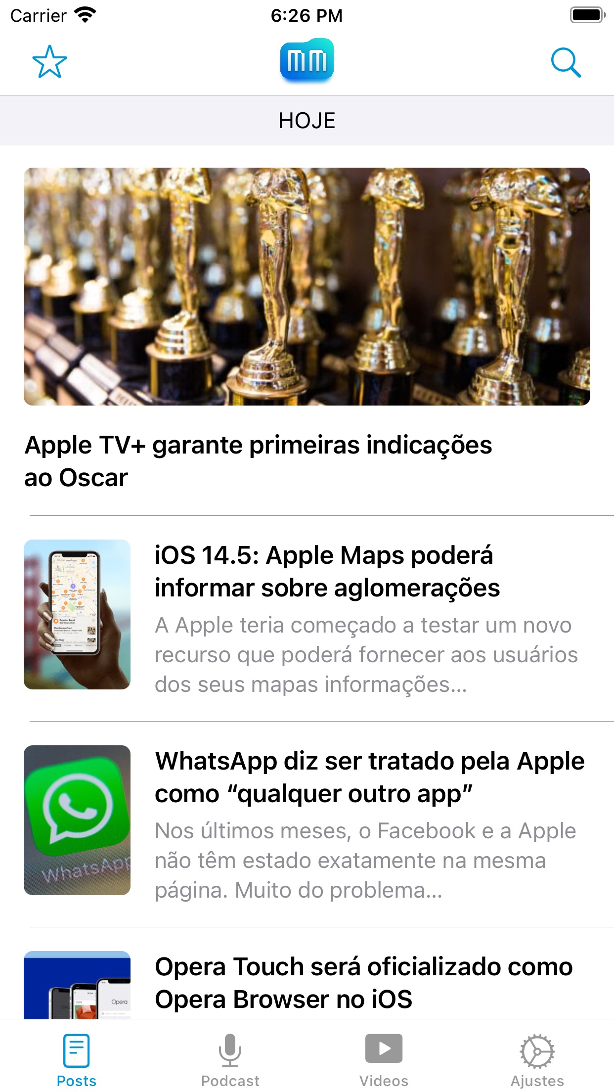 Screenshot do app MacMagazine