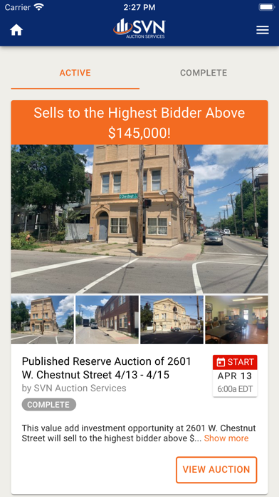 SVN Auctions Screenshot