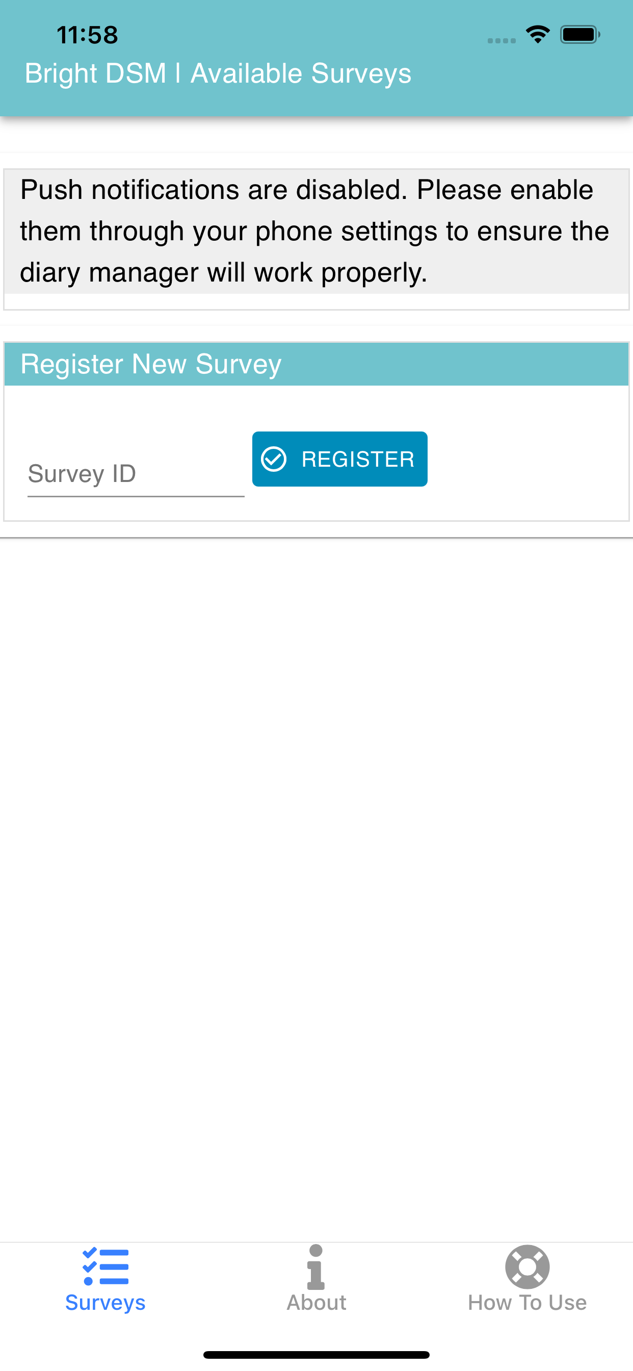 Diary Survey Manager