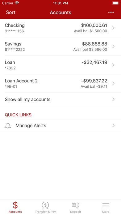 Dundee Bank Mobile App Screenshot