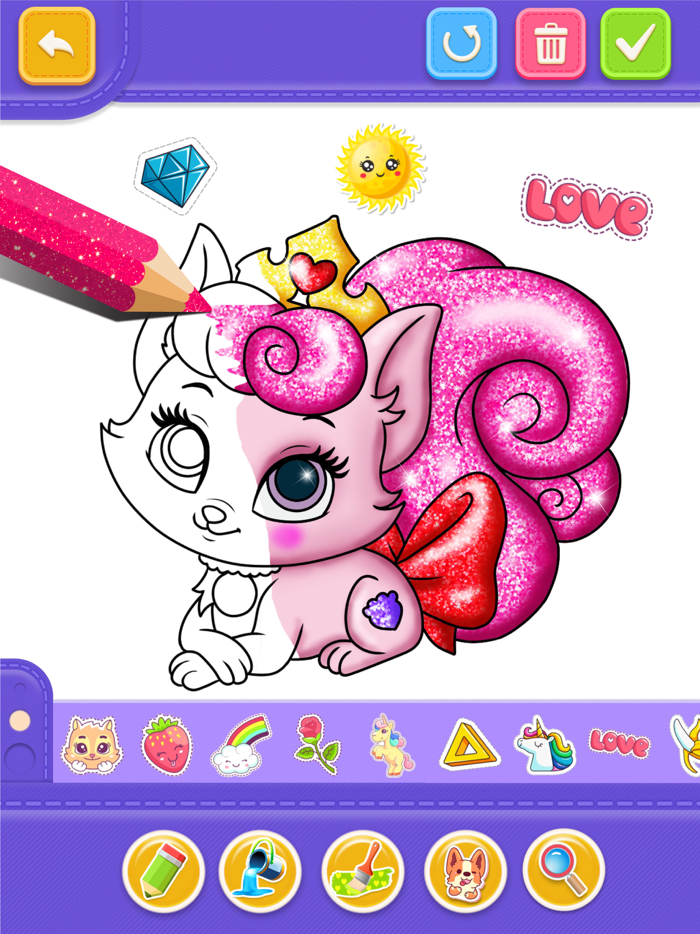 Coloring Glitter Numbers