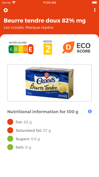 Nutri Score Scan Screenshot