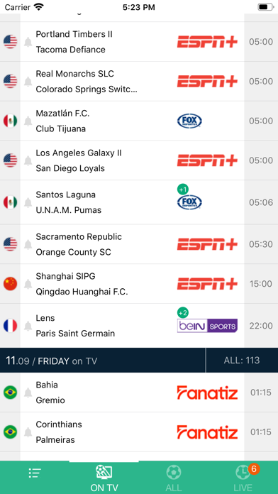 Soccer Live on TV Screenshot