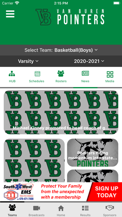 Van Buren Pointers Athletics Screenshot