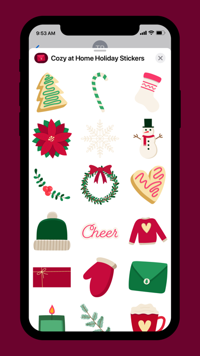 Cozy at Home Holiday Stickers Screenshot