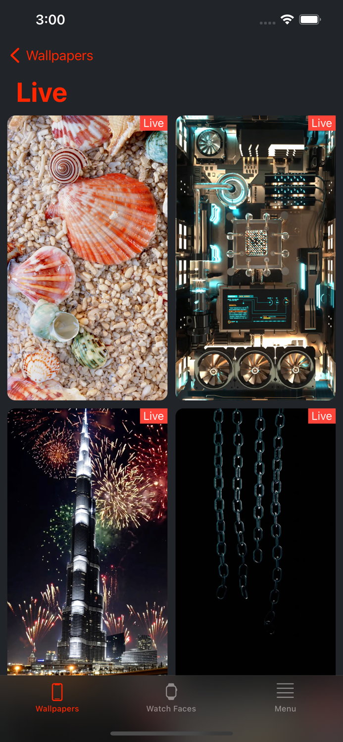 Live Watch Faces 3D Wallpapers