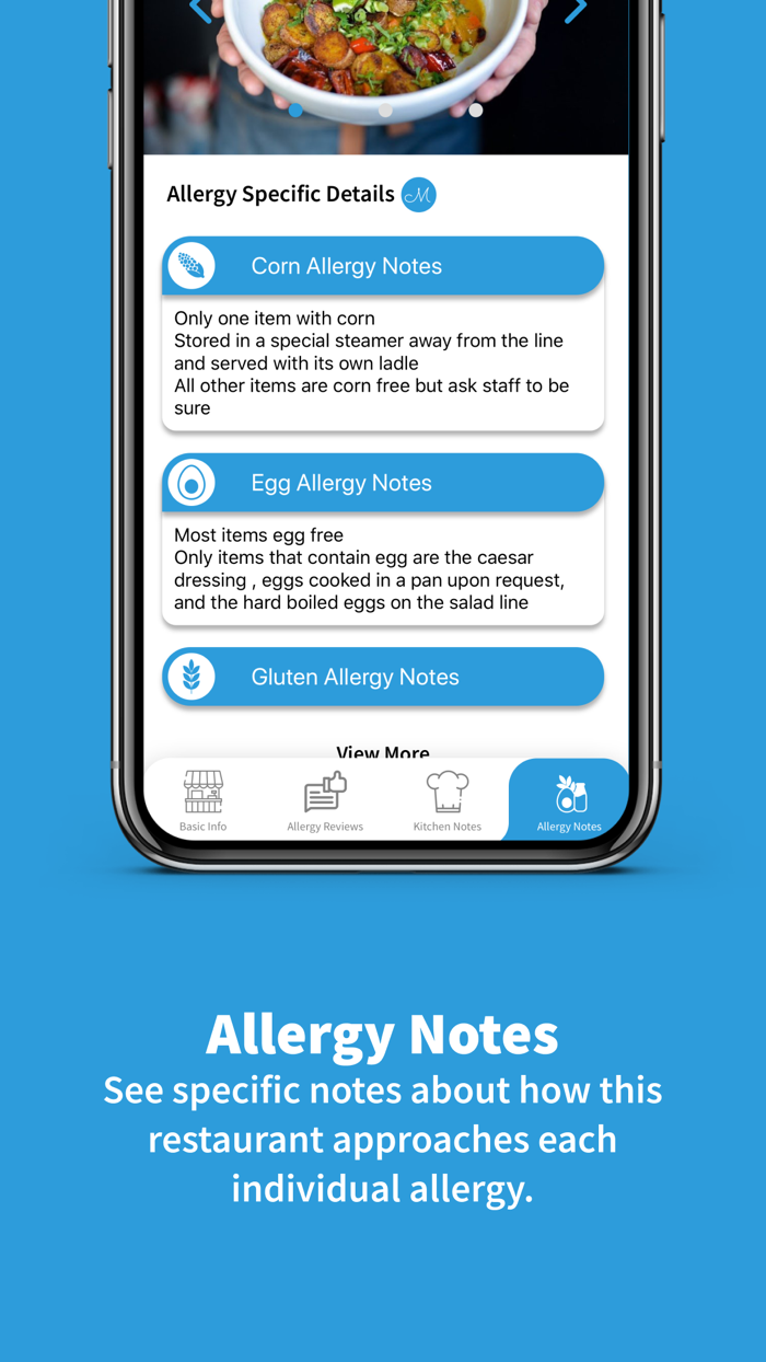 Food Allergy Dining MacroMenu