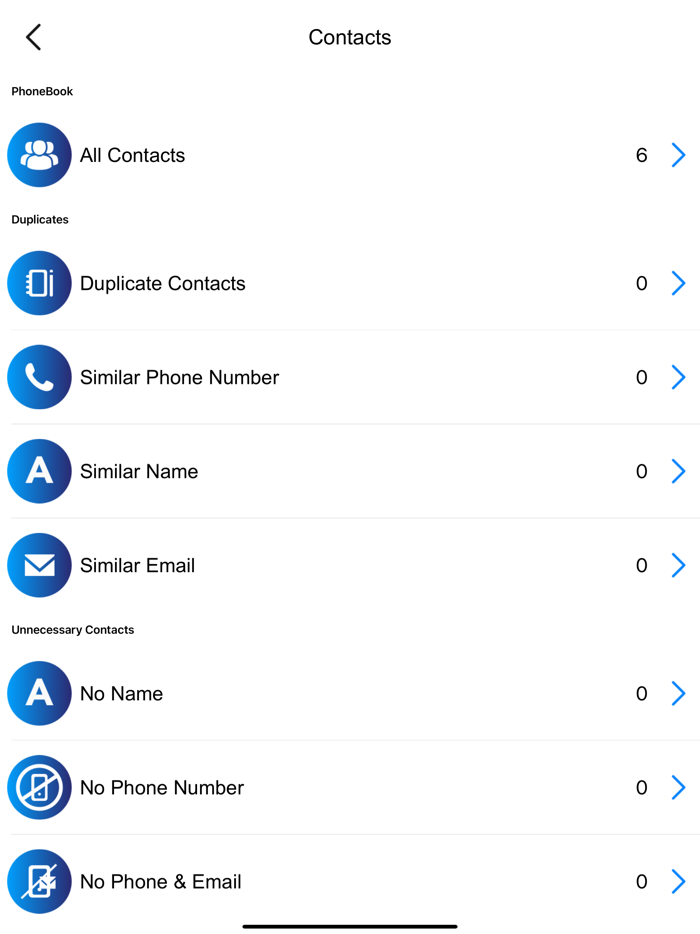 Contact Backup and Duplicates
