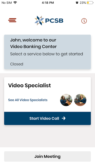 PCSB Video Banking Screenshot
