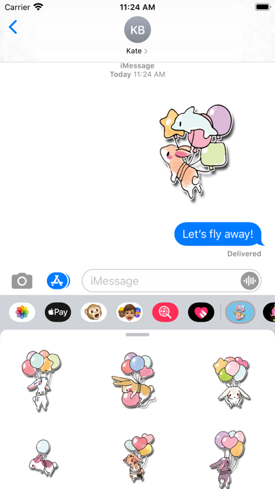 Screenshot #1 pour Balloon Bunnies Stickers