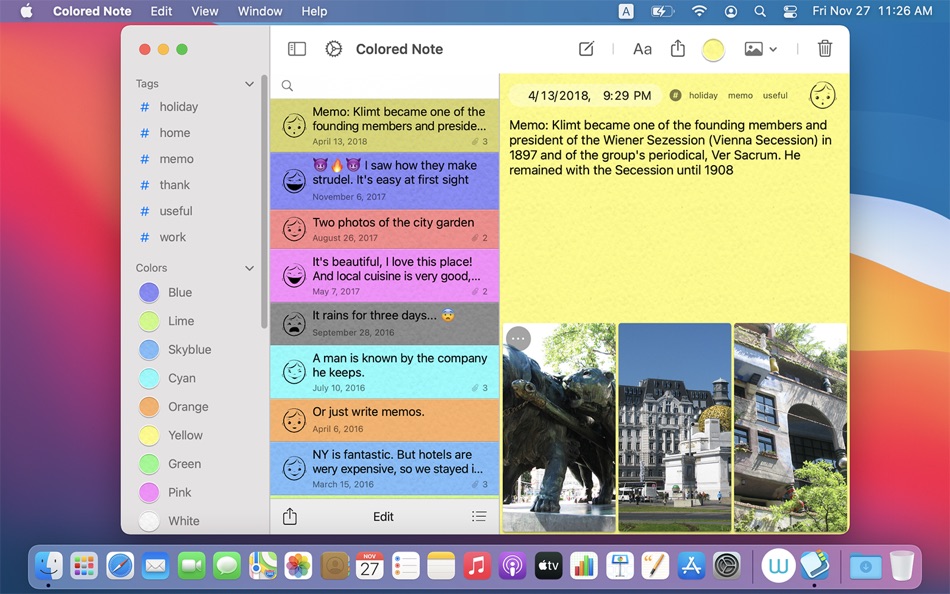 #1. Colored Note Desktop (macOS) 由: VENIAMIN GRIBKOV