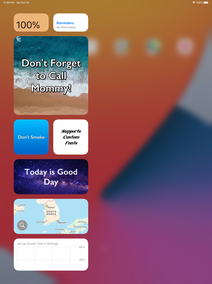 Text Widget on Home Screen