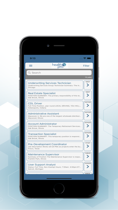 HealthPro Dental Staffing Screenshot