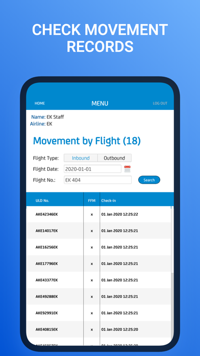 dnataSG ULD Tracker Screenshot