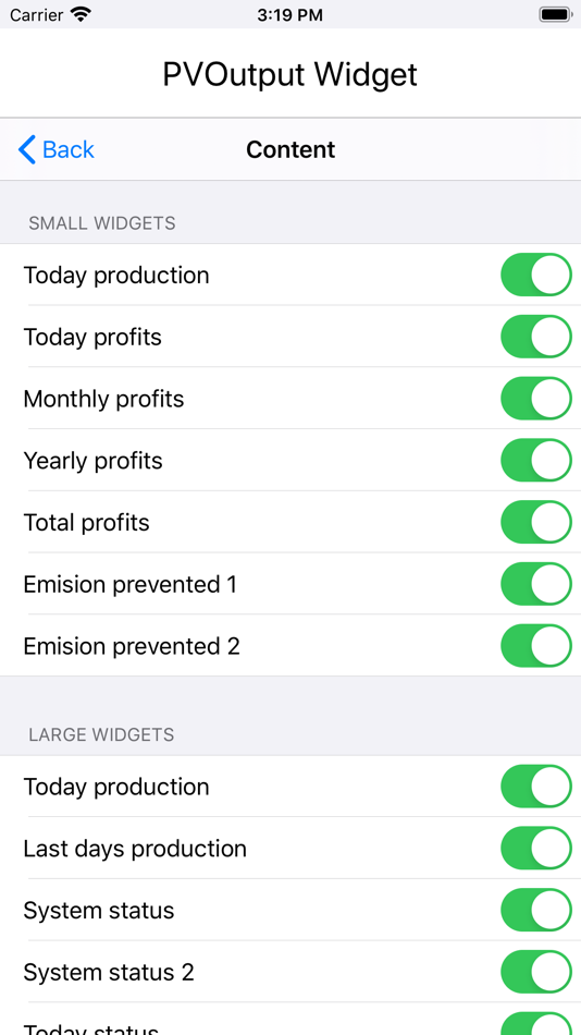 #10. PV Output Widget (iOS) Podle: Maciej Gulda