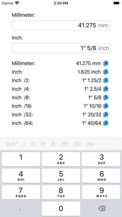 Inch Millimeter Converter Screenshot