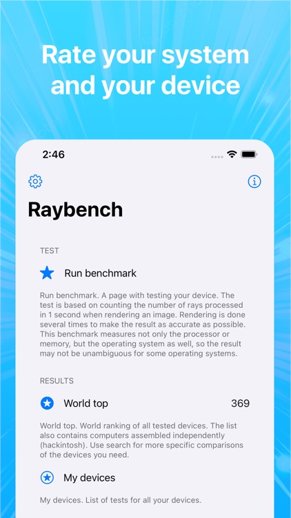 Raybench: OS system speed test