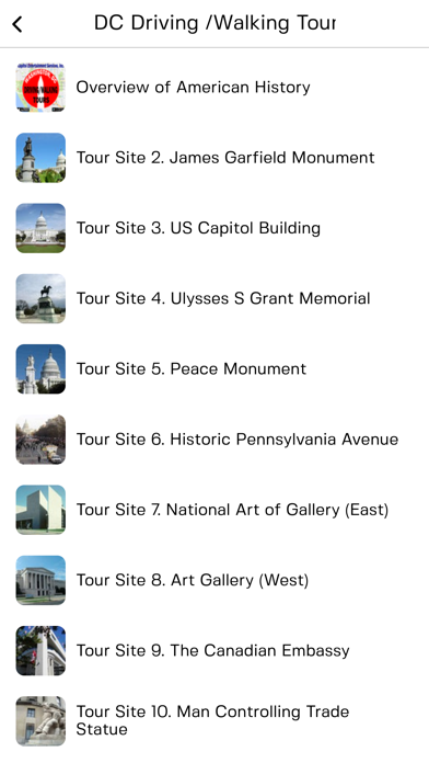 DC Driving/Walking Tours Screenshot