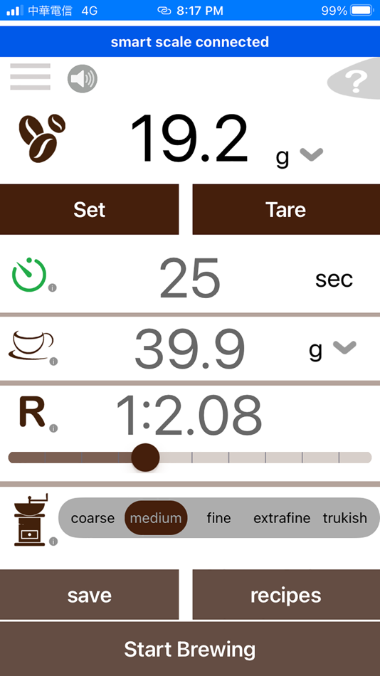 #1. Espresso Scale with Timer (iOS) 来自: ReFleX Wireless Inc.