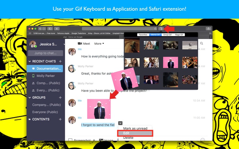 gif keyboard and folders iphone screenshot 1