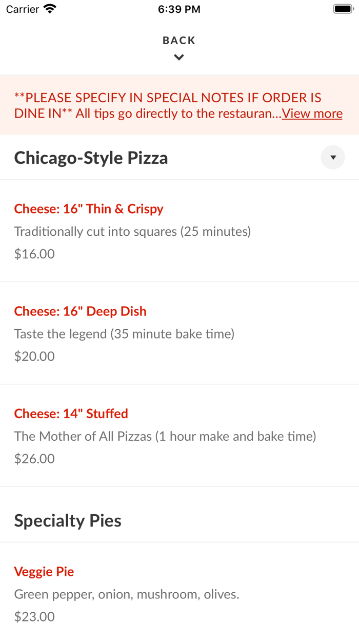 Leftys Chicago Pizzeria