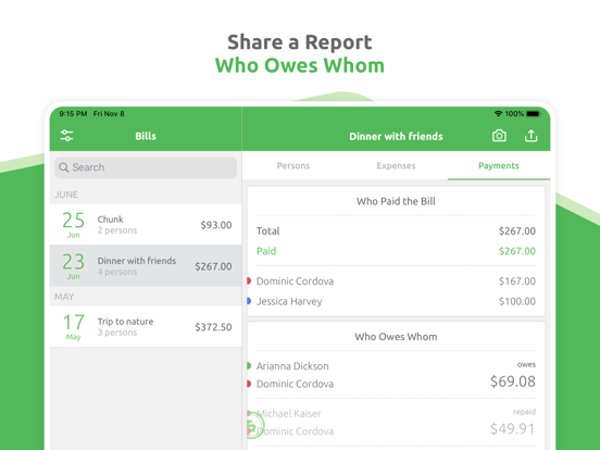 Fairsplit: Split the Bill iPad screenshot 4 - Finance app
