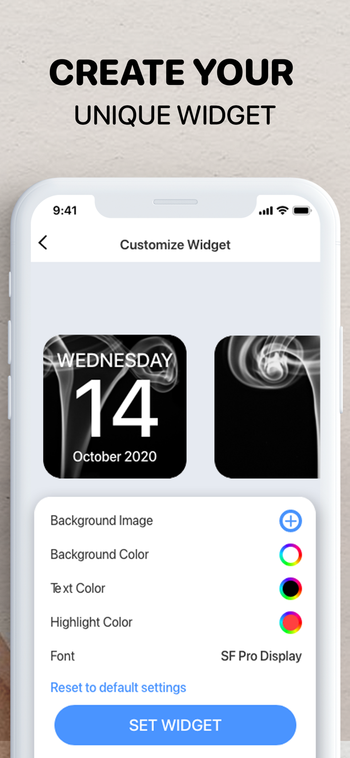 Calendar Widget for iPhone