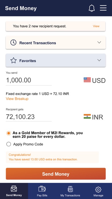 ICICI Bank Money2India Screenshot