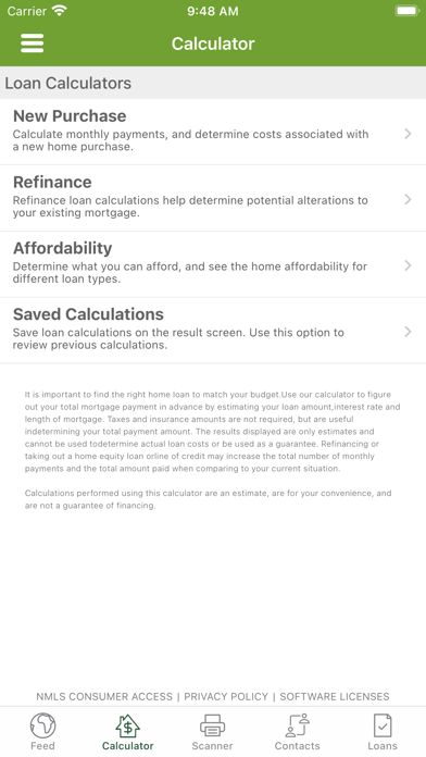 Everence FCU Real Estate Loan Screenshot