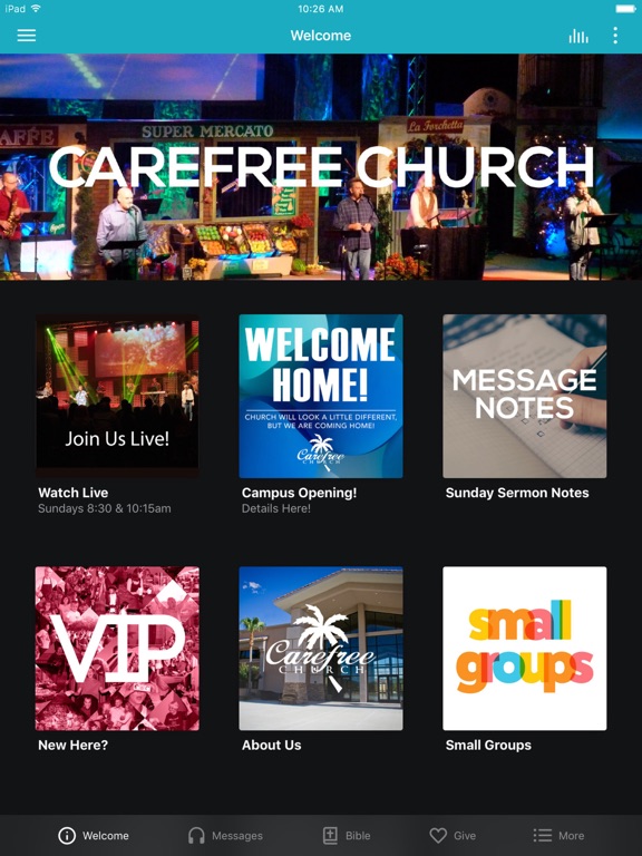 Carefree Church iPad screenshot 1 - Lifestyle app