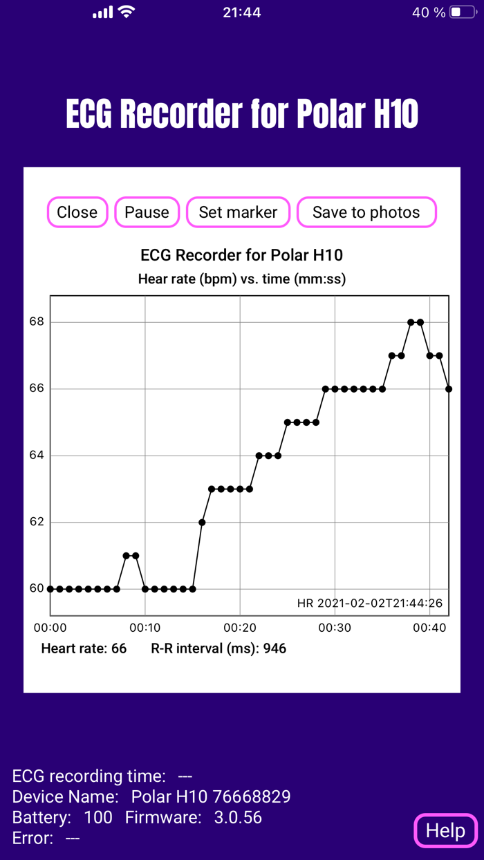 ECG EKG Recorder for Polar H10