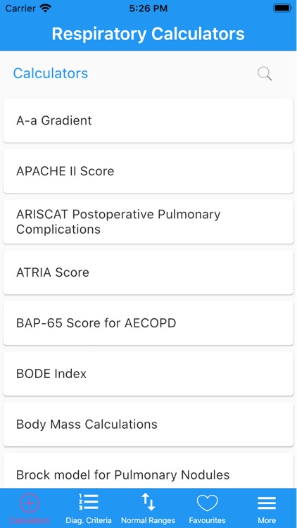 Respiratory Calculators