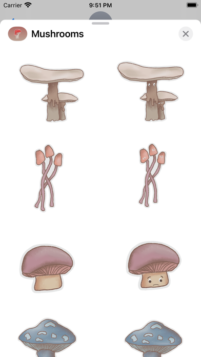 Mushrooms Stickersのおすすめ画像2