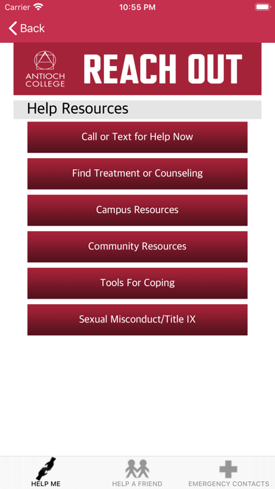 Antioch College Reach Out Screenshot